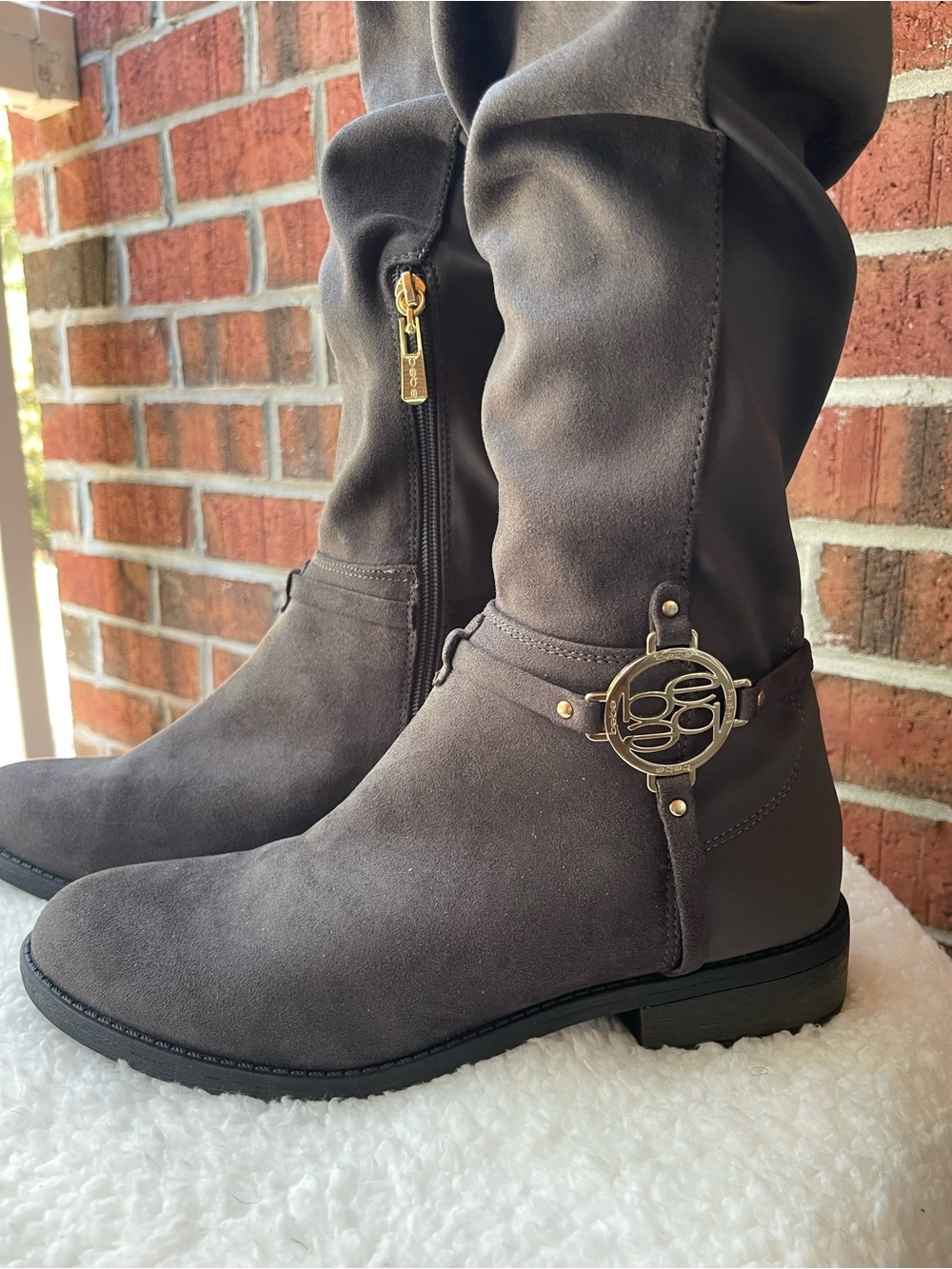Bebe Gray Slouch Boots